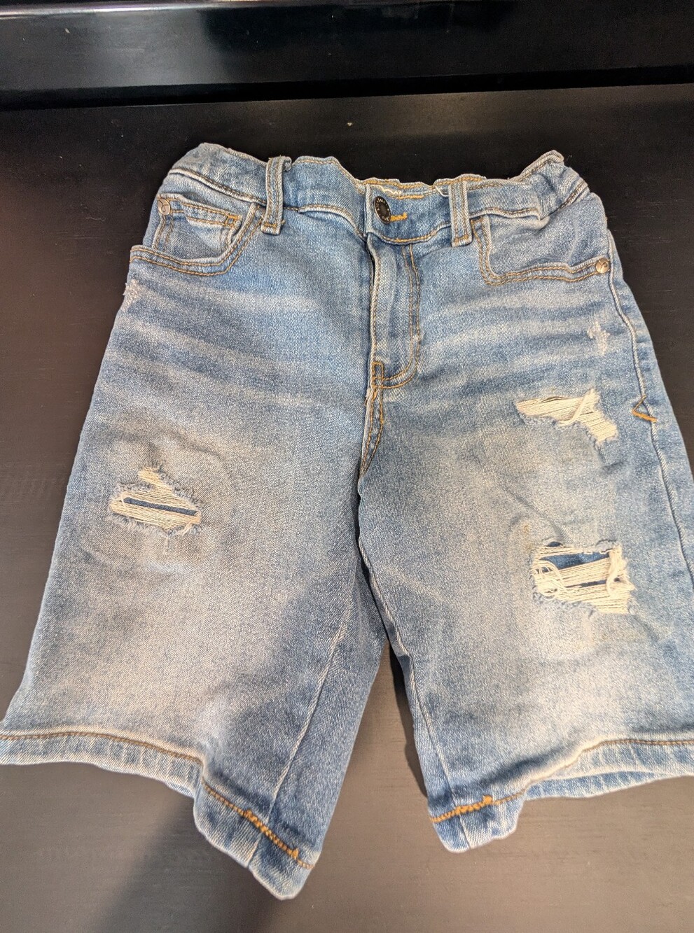 Art Class Bermuda Shorts Distressed Denim Youth Boys M (8) Adjustable Waist